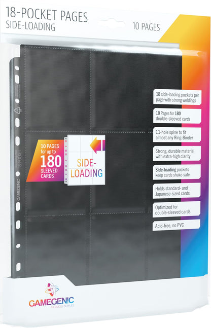 Gamegenic Sideloading 18 Pocket Pages 10 pcs pack Black Gaming Accessory 1