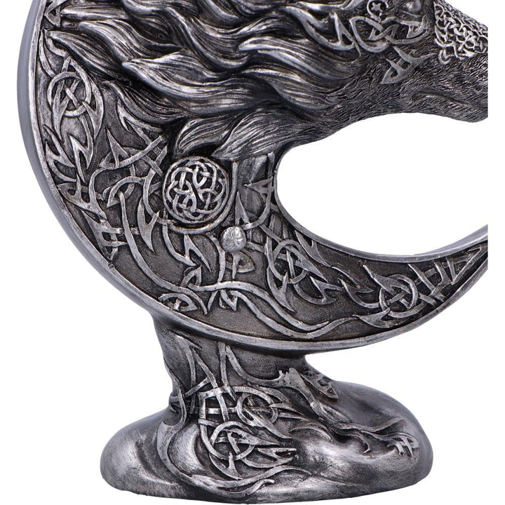 Celtic Crescent Wolf and Moon Ornament 25cm