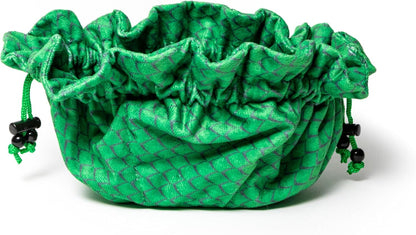 Metallic Dice Games FanRoll Dragon Storm TM Velvet Compartment Dice Bag: Green Dragon Scales 5