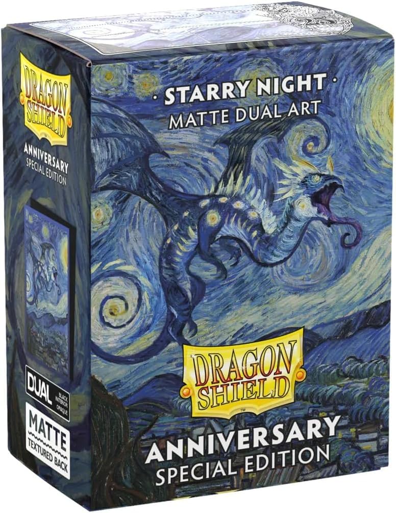 Dragon Shield Sleeves - Special Edition Matte Dual Art: Starry Night - 100CT Matte Dual Card Sleeves - Compatible with Magic The Gathering, Pokémon, and Yugioh TCG & LCG - Top Loader 3