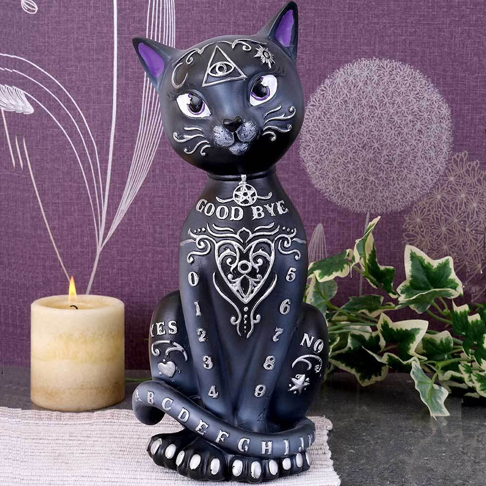 Mystic Kitty Figurine Spirit Board Black Cat Ornament 26cm
