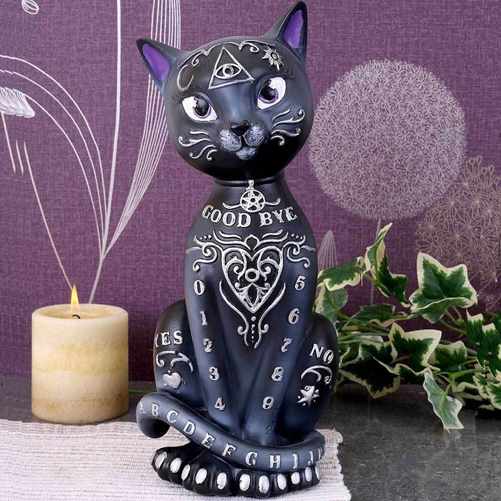 Mystic Kitty Figurine Spirit Board Black Cat Ornament 26cm