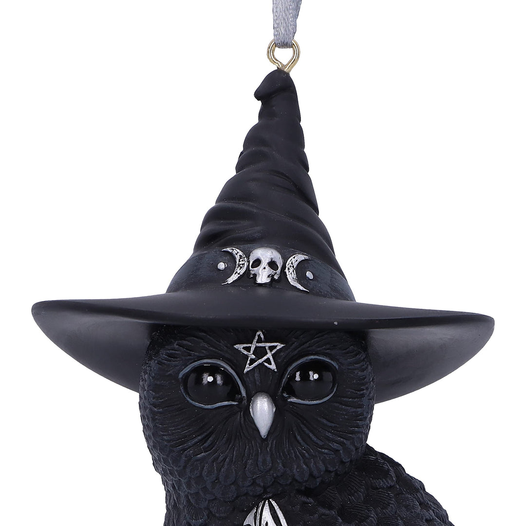 Owlocen Black Witch Owl Hanging Decorative Ornament 12cm