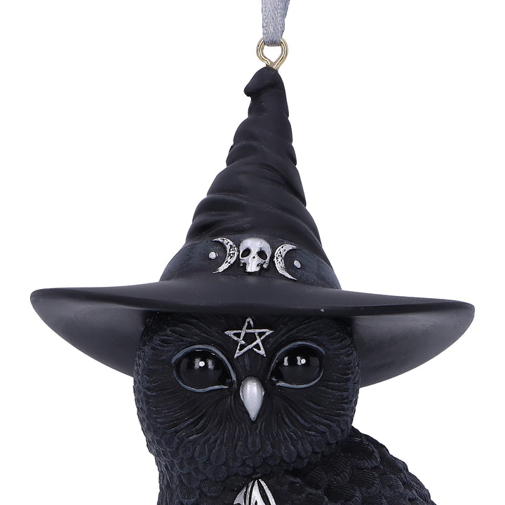 Owlocen Black Witch Owl Hanging Decorative Ornament 12cm