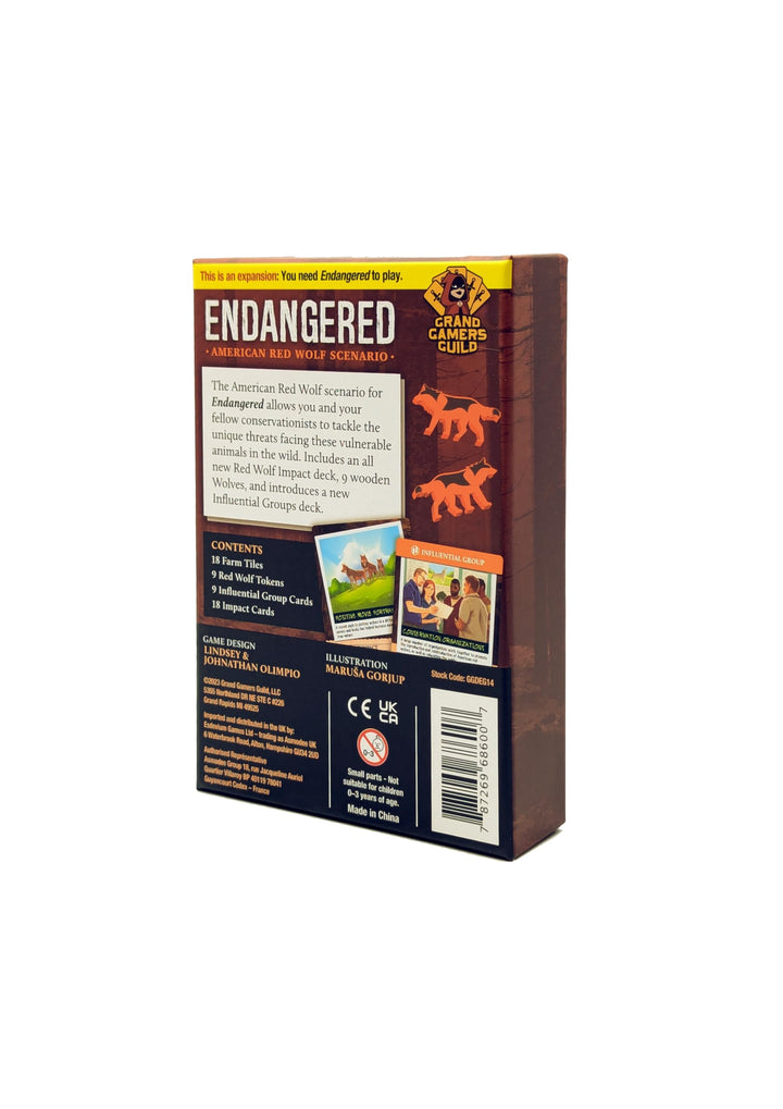 Endangered American Red Wolf Scenario by Grand Gamers Guild – Cooperative Conservation Board Game – Ages 14+, 1 to 5 Players & 60 to 90 Min Playtime