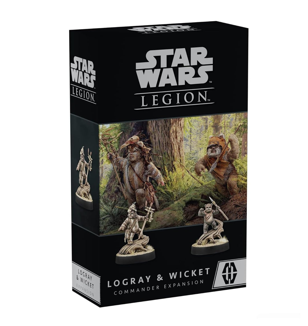 Star Wars: Legion Logray & Wicket Commander Expansion - Heroic Ewoks! Tabletop Miniatures Game, Strategy Game for Kids and Adults, Ages 14+, 2 Players, 3 Hour Playtime, Made by Atomic Mass Games