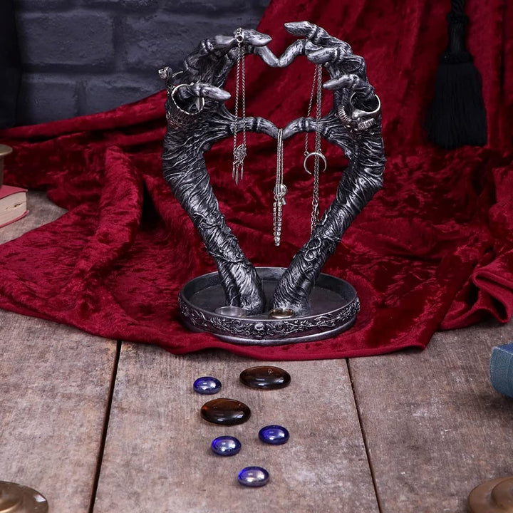 Gothic Mummified Love Heart Hands Jewellery Dish Holder 22cm