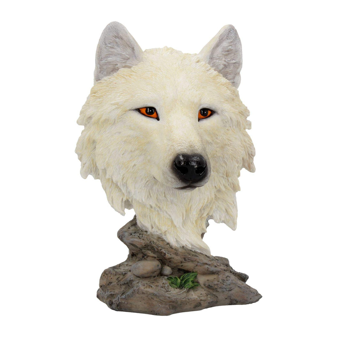 Snow Searcher White Wild Wolf Bust 16cm