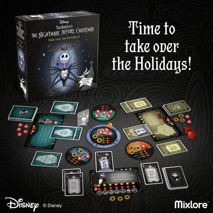 Mixlore Nightmare Before Christmas Card Game - Quick Tactical Game with Unique Character Decks for Ultimate Holiday Wins, Fun Family Game, Ages 10+, 2-6 Players, 30-45 Min Playtime, Made