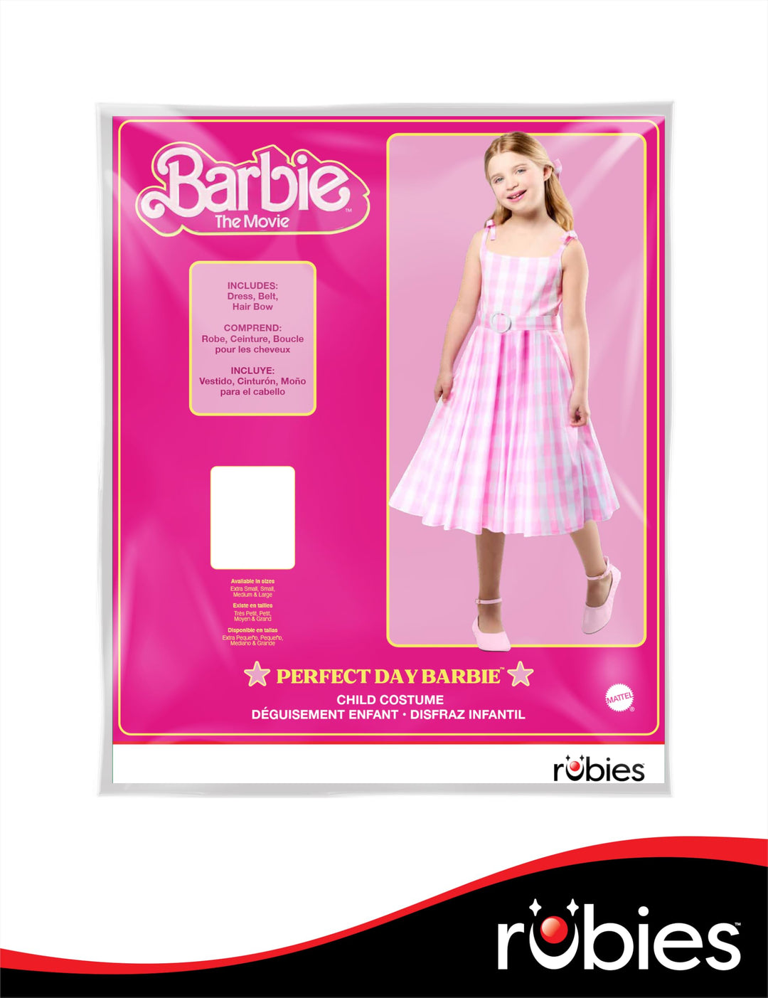 Barbie Perfect Day Cute Costume Dress in Pink from The Barbie Movie for Girls