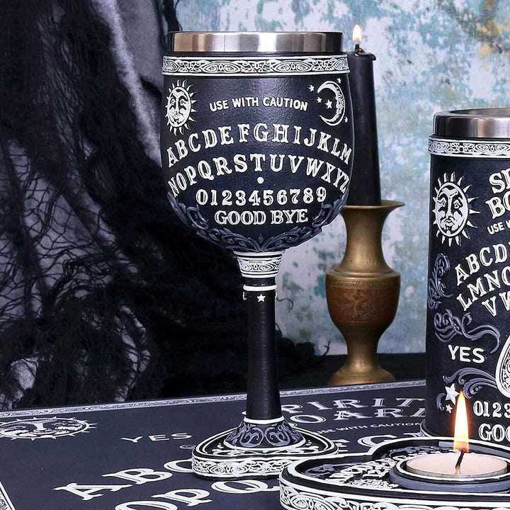 Black and White Spirit Board Goblet Glass
