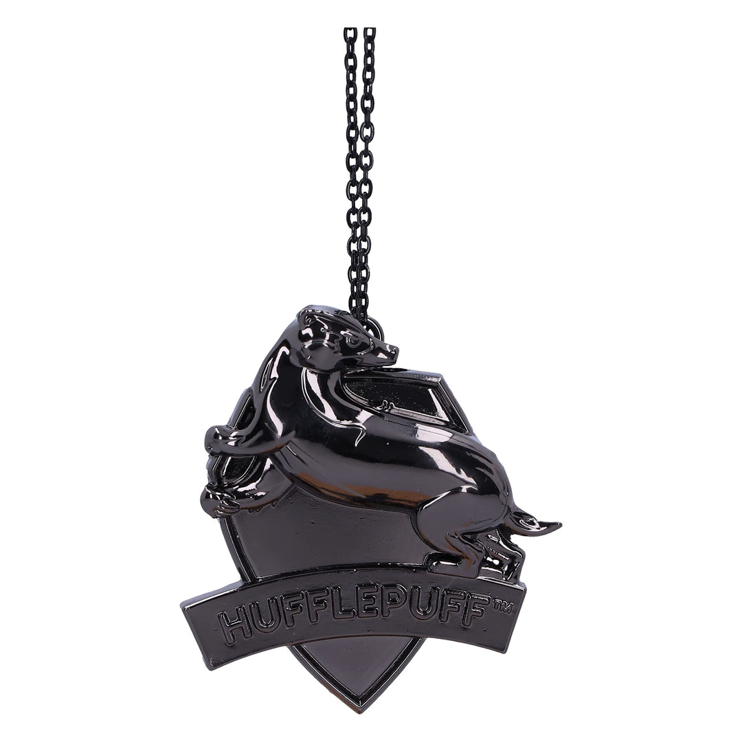Harry Potter Hufflepuff Crest Silver Weighted Hanging Ornament 6cm
