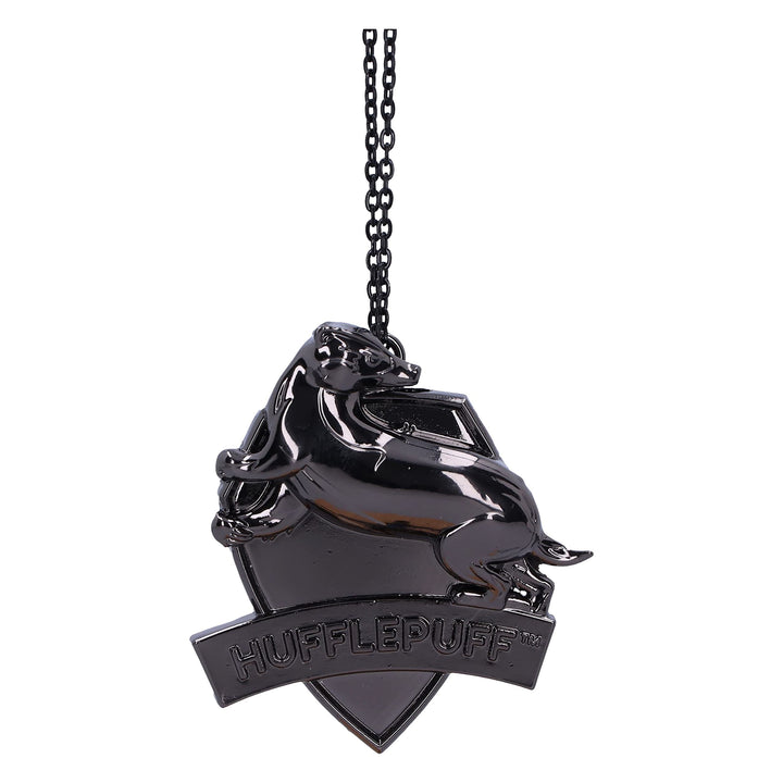 Harry Potter Hufflepuff Crest Silver Weighted Hanging Ornament 6cm