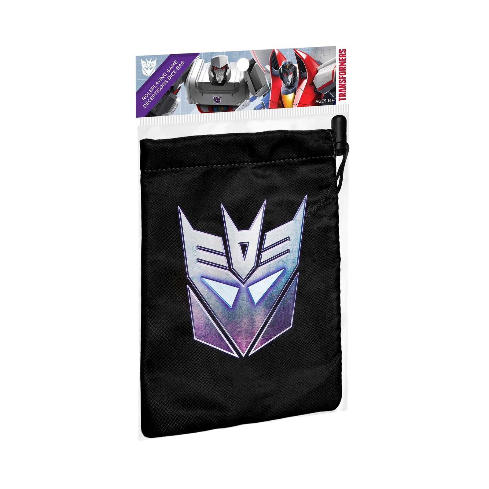Renegade Game Studios: Transformers RPG Decepticon Dice Bag - Roleplaying Game Accessory, Locking Drawstring,, Double-Lined Fabric 1