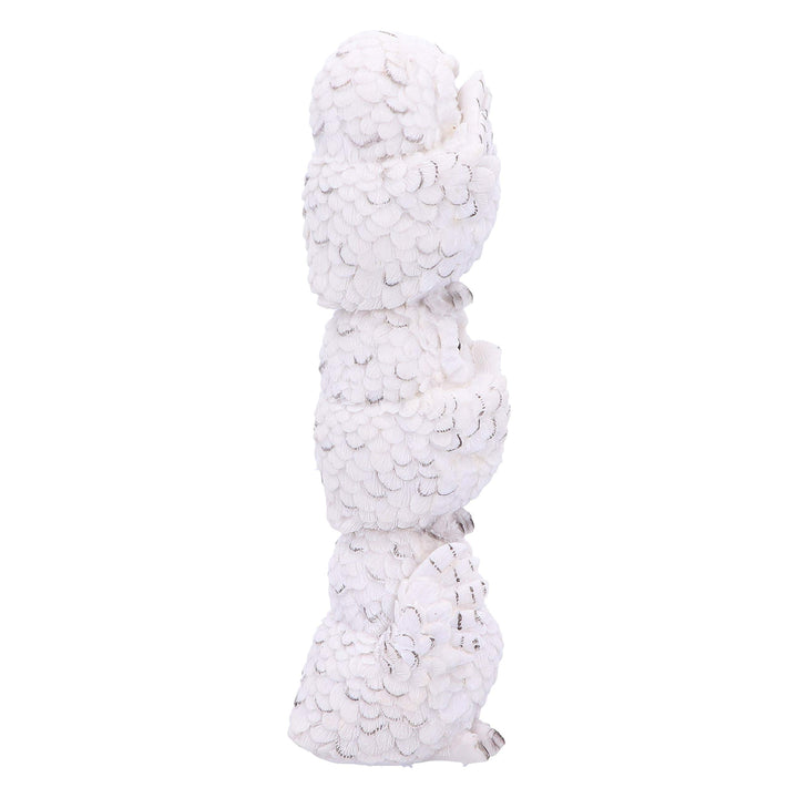 Wisest Totem Three Wise White Owls Ornament 20cm