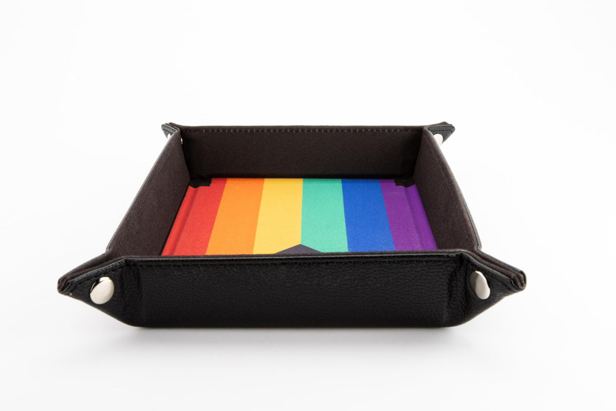 Pride Fold Up Velvet Dice Tray Rainbow Flag Gaymers Pride FanRoll Gaming Accessory by Metallic Dice 4