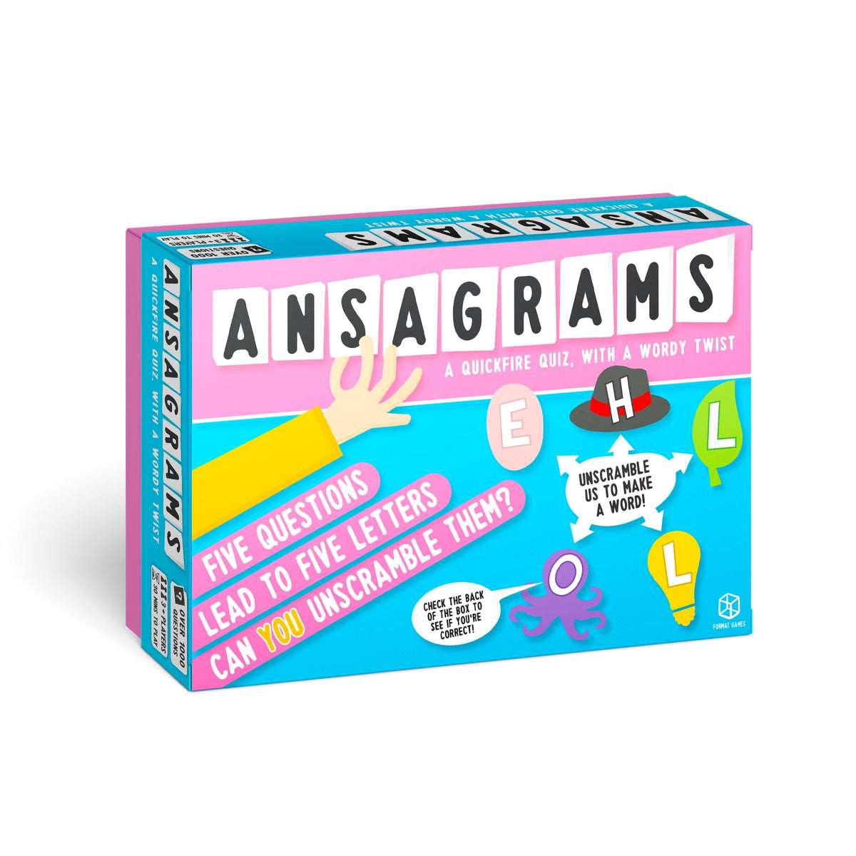 Format Games Ansagrams Party Game | Fast-Paced Trivia Game | Word Game with a Trivia Mash-Up | Fun Family Game for Kids and Adults 1