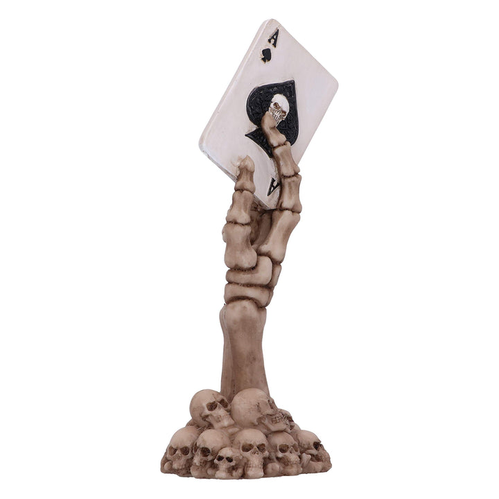 Ace of Spades Up Your Sleeve Skeletal Hand Card Figurine 18.4cm