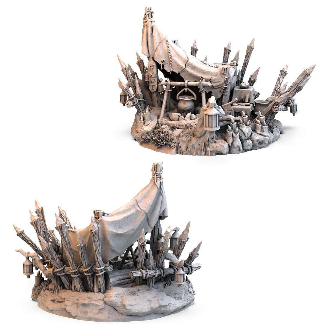 Awaken Realms Tainted Grail: Kings of Ruin Campsite Miniature Upgrade - Upgrade Your Character's Home Base! Ages 14+, 1-4 Players, 2-3 Hour Playtime, Made