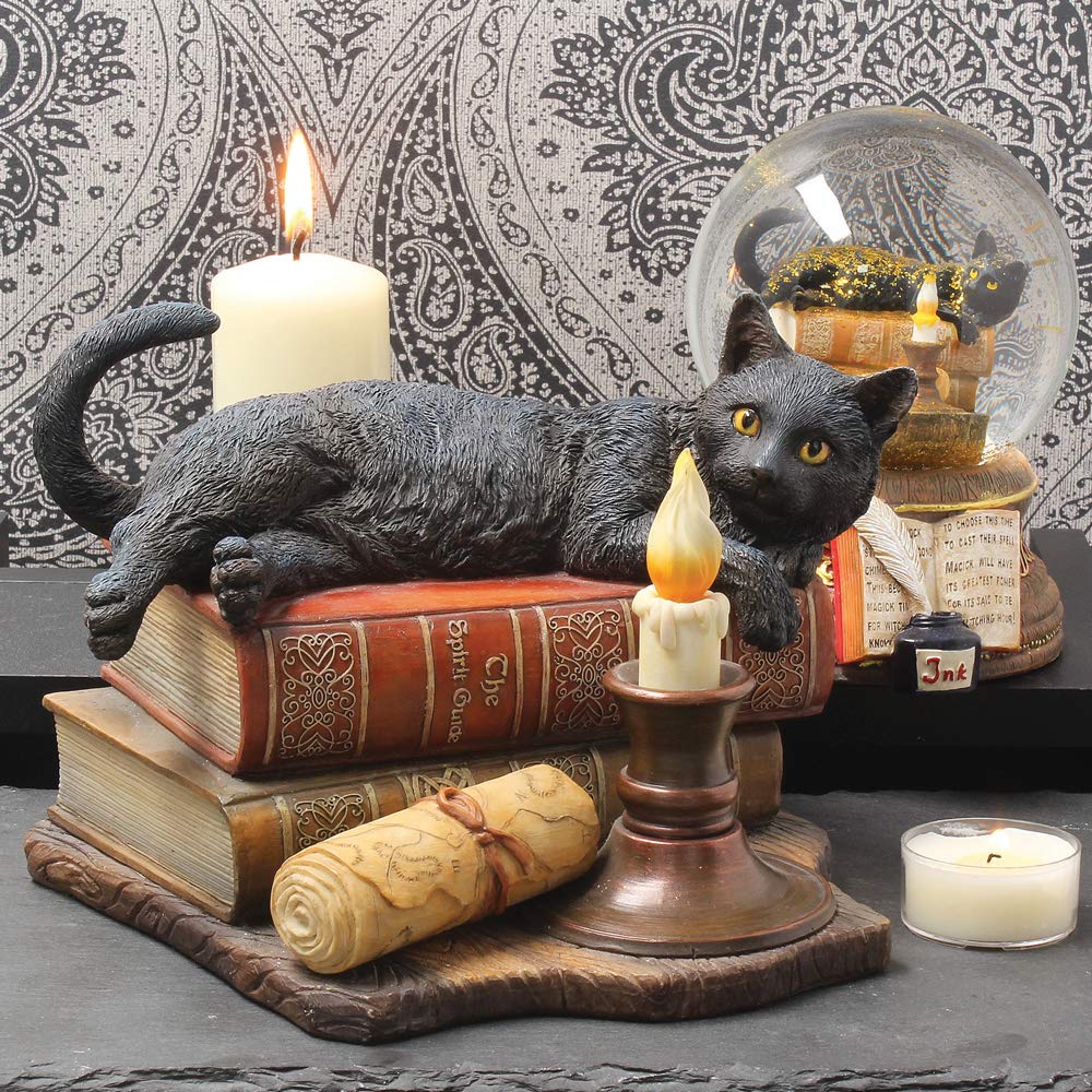 Witching Hour Cat Figurine by Lisa Parker Black Candle Ornament 20.5cm