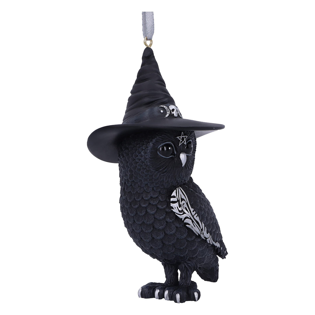 Owlocen Black Witch Owl Hanging Decorative Ornament 12cm