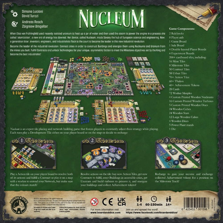 Board And Dice , Nucleum , Board Game , Ages 14+ , 1-4 Players , 60-150 Minutes Playing Time