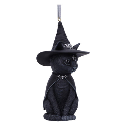 Purrah Black Witch Cat Hanging Decorative Ornament 11.5cm 4