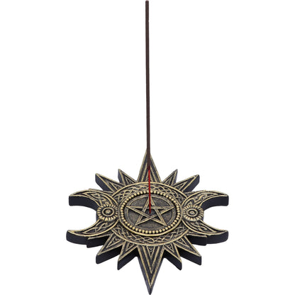 Celestial Worship Triple Moon Incense Burner 17.3cm 6