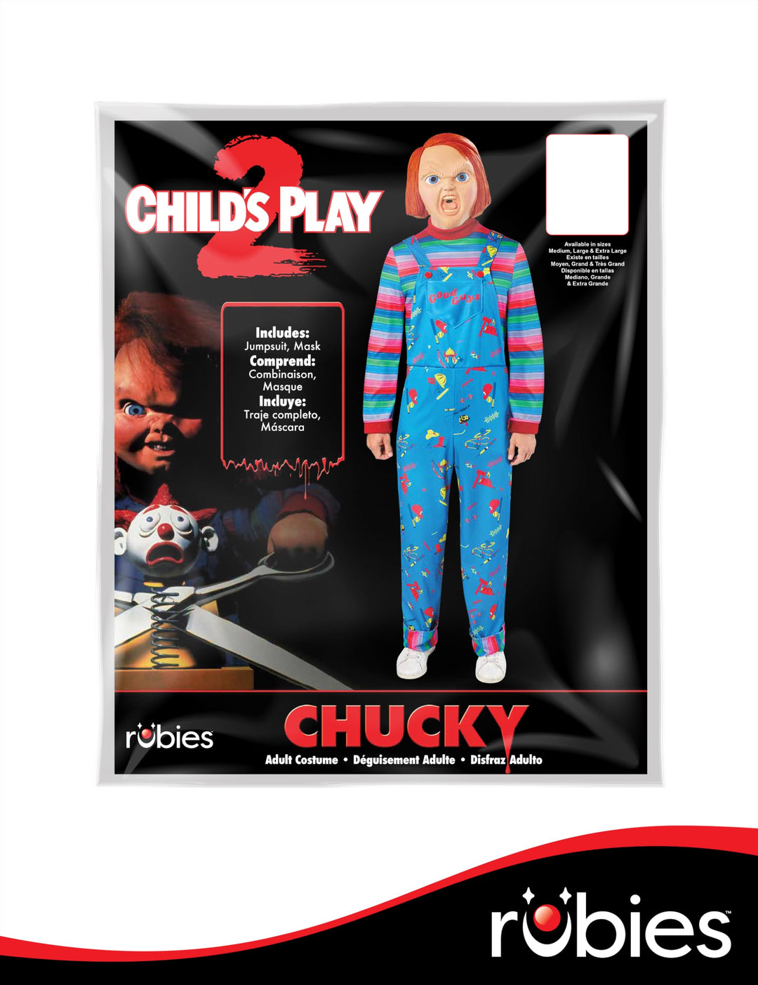 Chucky Adult Costume Childs Play 2 Jumpsuit and Mask