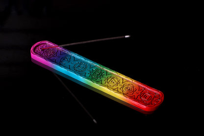 Rainbow Chakra Incense Burner 26cm Set of 4 7