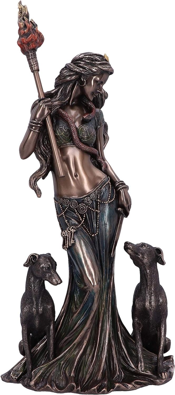 Bronze Mythological Hecate Moon Goddess Figurine 34cm