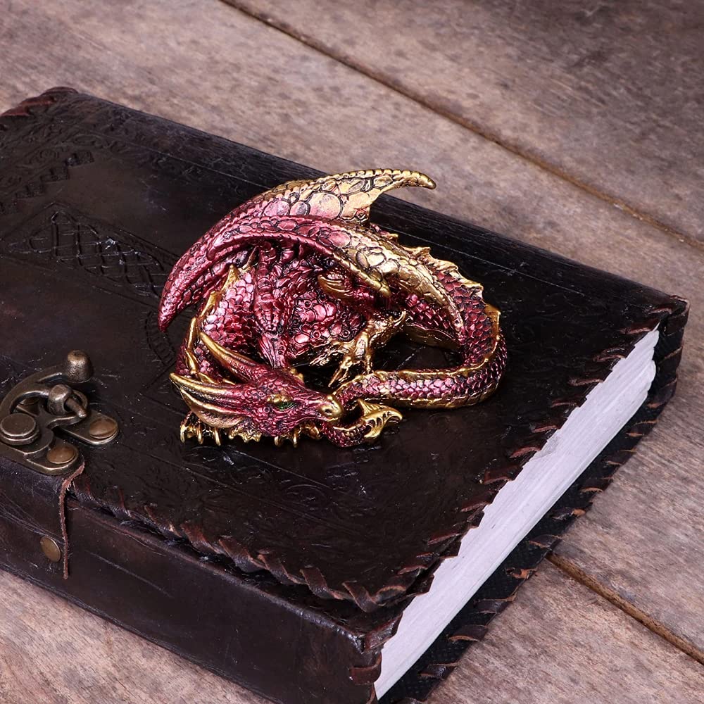 Aaden Red and Golden Resting Dragon Figurine 10.2cm