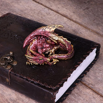 Aaden Red and Golden Resting Dragon Figurine 10.2cm 7
