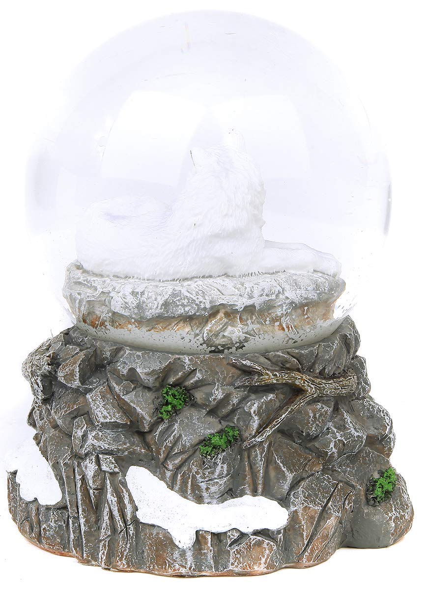 Guardian of the North Wolf Snowglobe 14.5cm