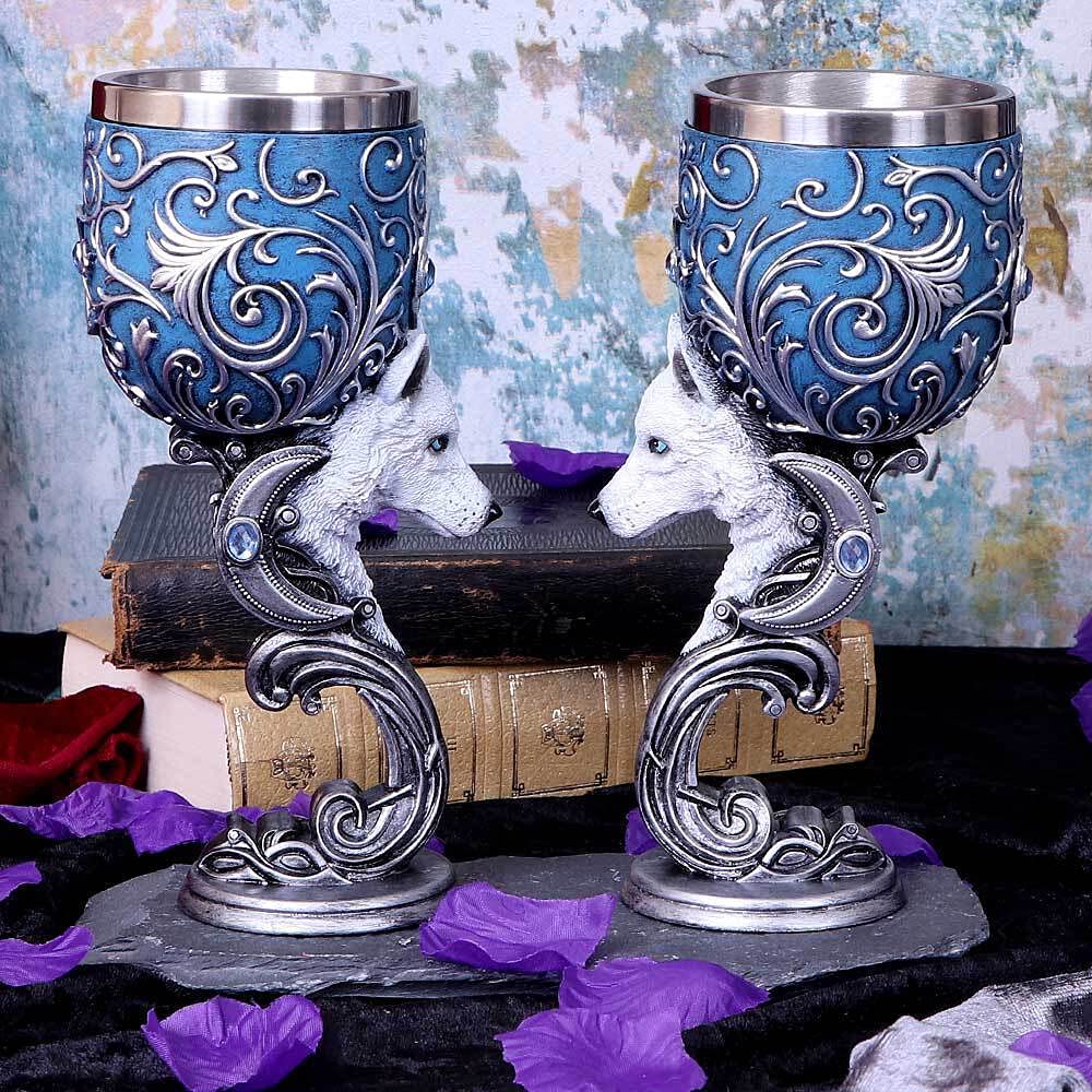 Wild at Heart Twin Wolf Set of Two Goblets 18.5cm