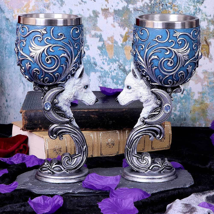 Wild at Heart Twin Wolf Set of Two Goblets 18.5cm