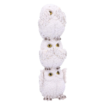 Wisest Totem Three Wise White Owls Ornament 20cm 1