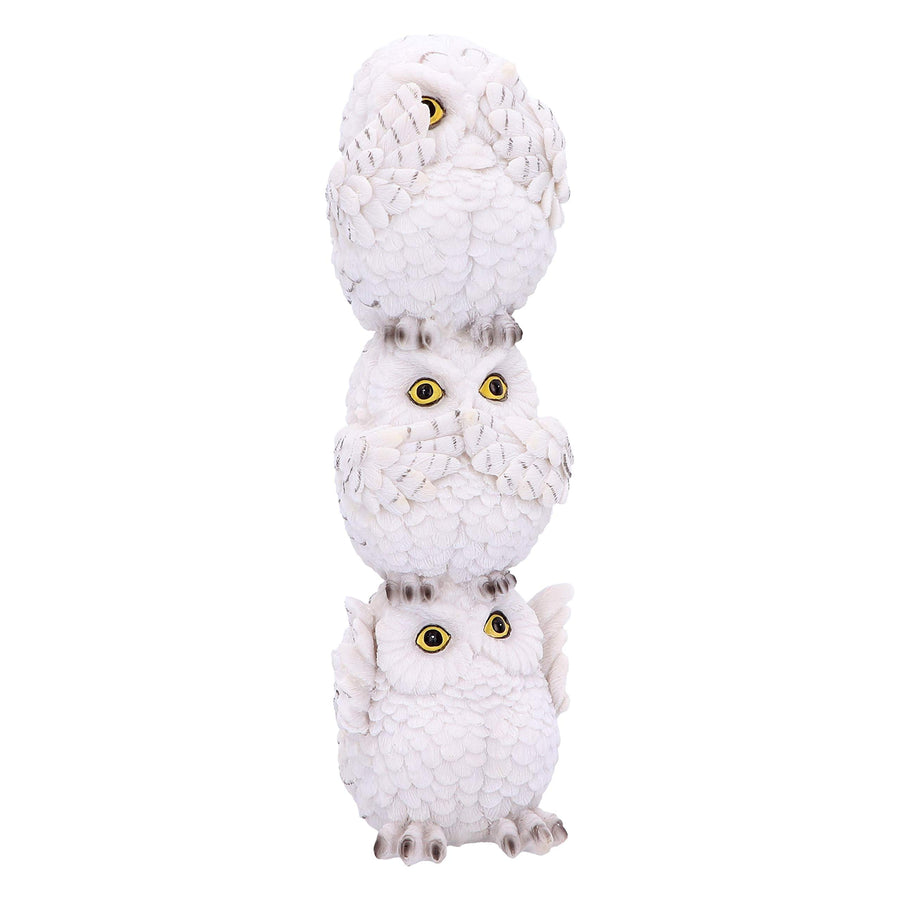 Wisest Totem Three Wise White Owls Ornament 20cm 1