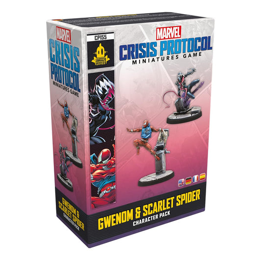 Atomic Mass Games Marvel: Crisis Protocol Gwenom & Scarlet Spider Character Pack - Unleash Alternate Universe Heroes! Tabletop Superhero Game, Ages 14+, 2 Players, 90 Min Playtime, Made 1