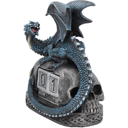 Blue Dragon and Skulls Year Keeper Gothic Calendar 14cm 3