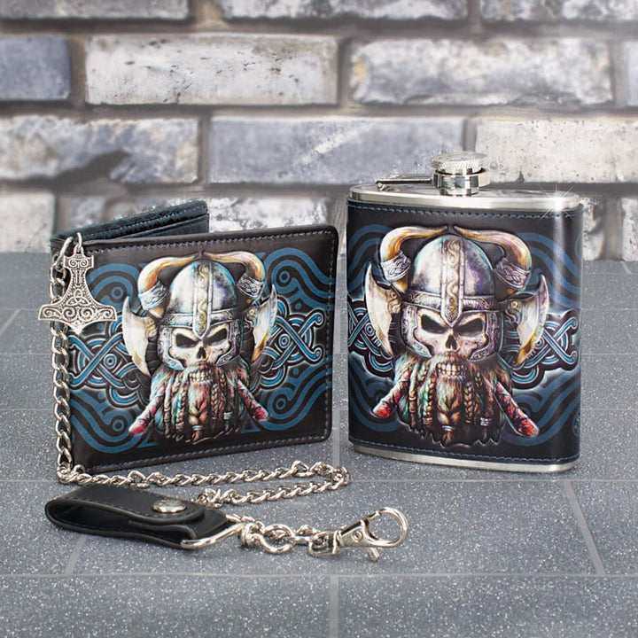 Danegeld Viking Wallet with Decorative Chain Black 11cm
