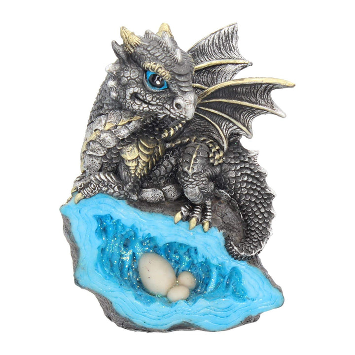 Blue Nest Guardian Dragon Figurine 13cm