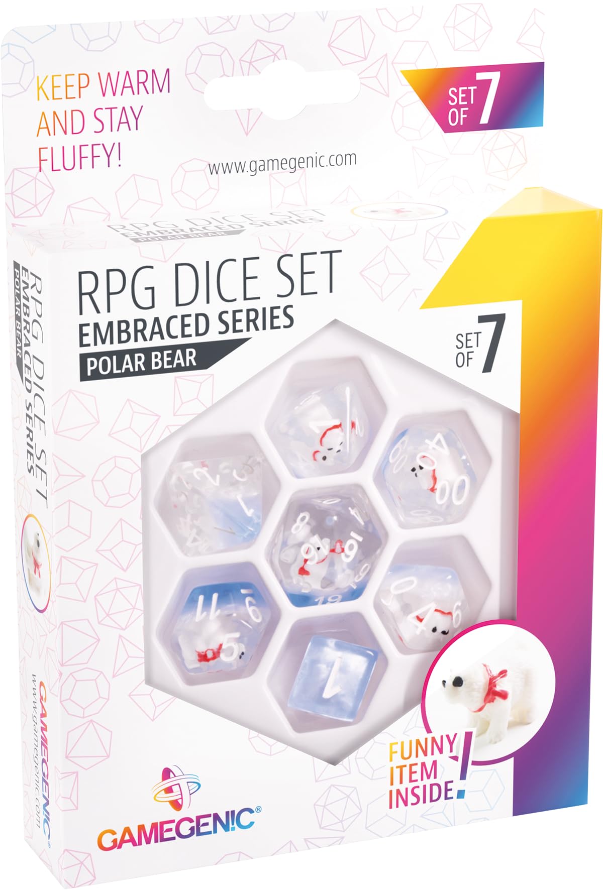 Unit Gamegenic Embraced Series Green Skull RPG Dice Set 7PCS Multicolor 1