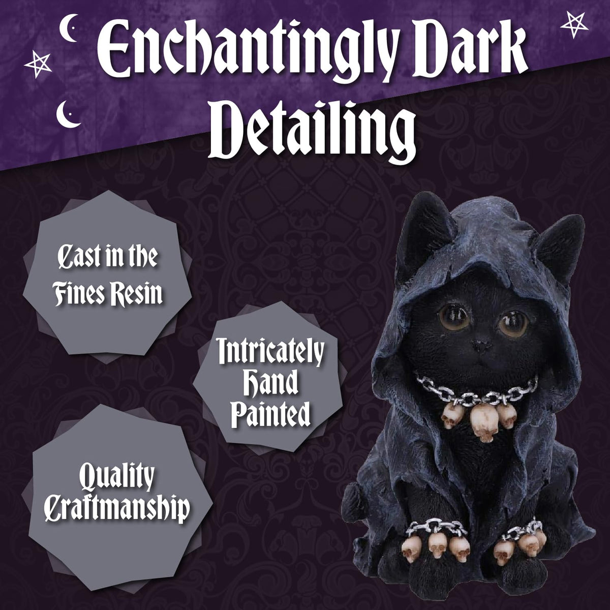 Reapers Feline Cloaked Grim Reaper Cat Figurine 16cm 8