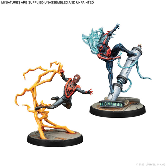 Marvel Crisis Protocol Prowler Spider Man 2099 and Ultimate Spider Man 2