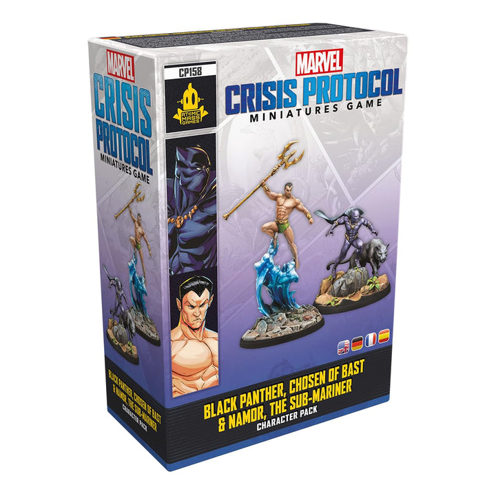 Atomic Mass Games Marvel: Crisis Protocol Black Panther, Chosen of Bast & Namor, The Sub-Mariner Character Pack - Tabletop Superhero Game, Ages 14+, 2 Players, 90 Min Playtime