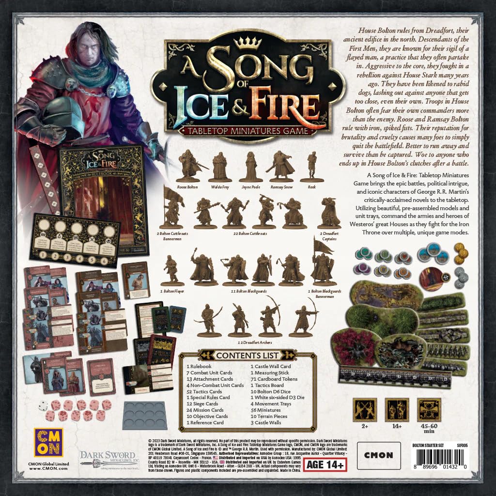 A Song of Ice & Fire Tabletop Miniatures Game Bolton Starter Set - Strategy Game for Ages 14+, 2+ Players, 45-60 Minute Playtime, Made by CMON