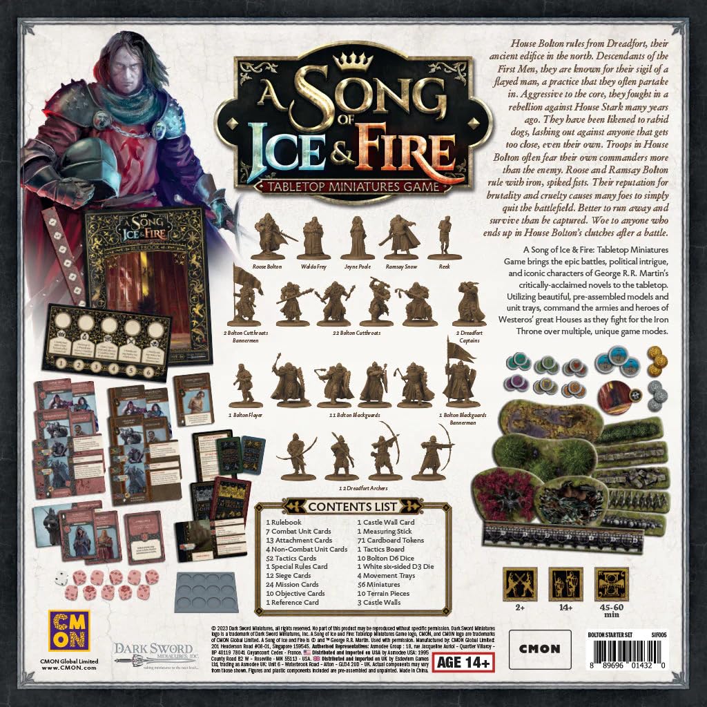 A Song of Ice & Fire Tabletop Miniatures Game Bolton Starter Set - Strategy Game for Ages 14+, 2+ Players, 45-60 Minute Playtime, Made by CMON 2
