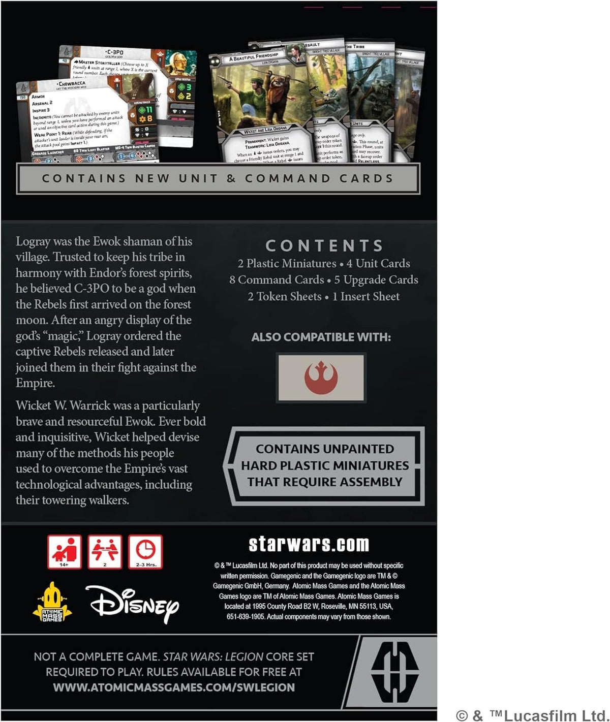 Star Wars: Legion Logray & Wicket Commander Expansion - Heroic Ewoks! Tabletop Miniatures Game, Strategy Game for Kids and Adults, Ages 14+, 2 Players, 3 Hour Playtime, Made by Atomic Mass Games 2