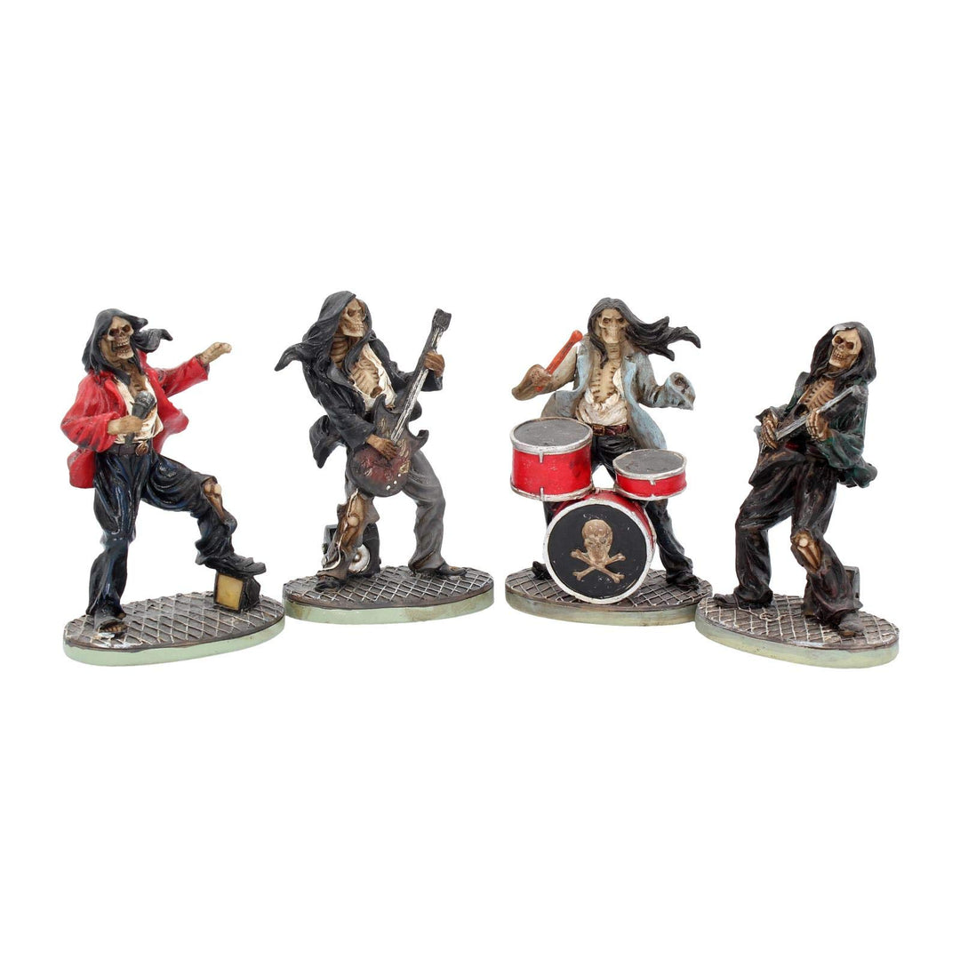 One Hell of a Band Figurine Set of 4 Drummer Bassist Guitarist Vocalist Ornaments 10cm